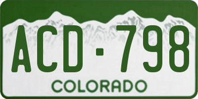 CO license plate ACD798
