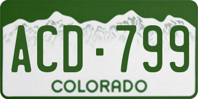 CO license plate ACD799