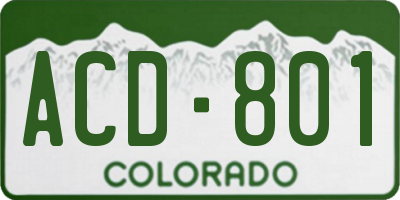 CO license plate ACD801