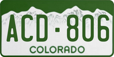 CO license plate ACD806