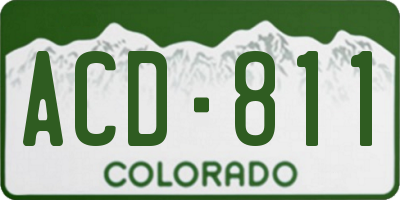 CO license plate ACD811