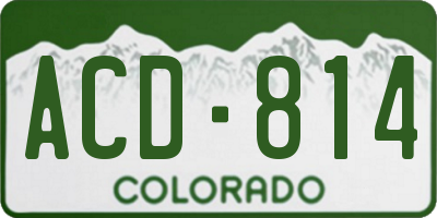 CO license plate ACD814