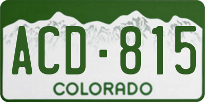 CO license plate ACD815