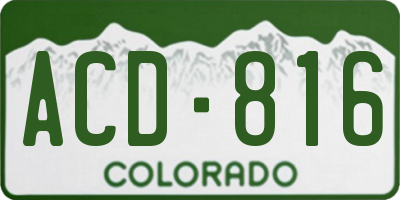 CO license plate ACD816