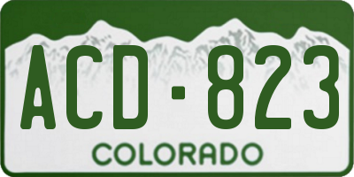 CO license plate ACD823