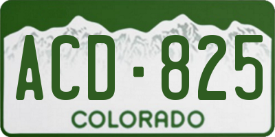 CO license plate ACD825