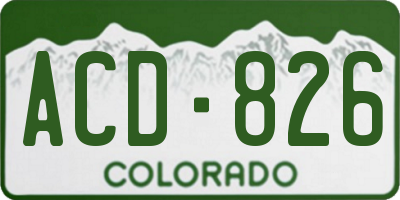 CO license plate ACD826