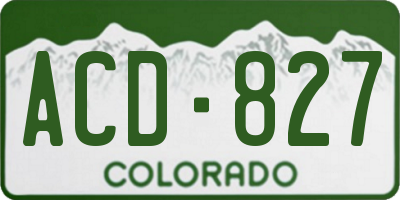 CO license plate ACD827
