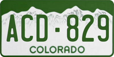 CO license plate ACD829