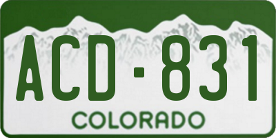 CO license plate ACD831