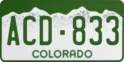 CO license plate ACD833