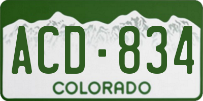 CO license plate ACD834