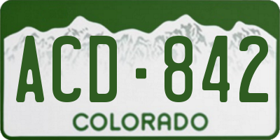 CO license plate ACD842