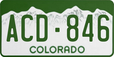 CO license plate ACD846