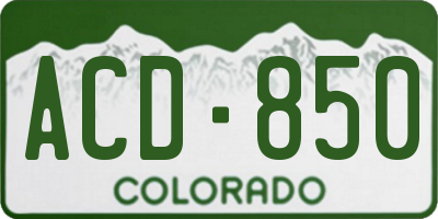 CO license plate ACD850