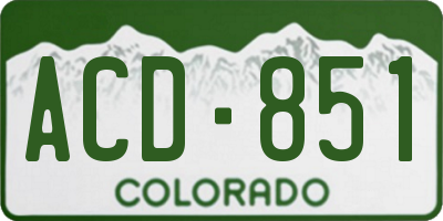 CO license plate ACD851