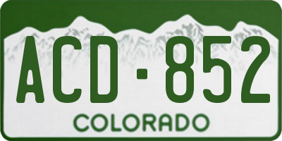 CO license plate ACD852