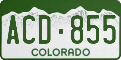CO license plate ACD855