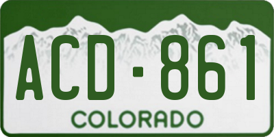 CO license plate ACD861