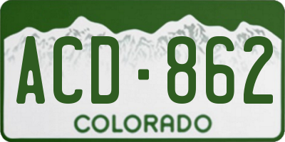 CO license plate ACD862