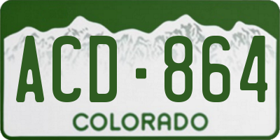 CO license plate ACD864