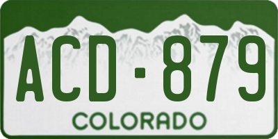 CO license plate ACD879