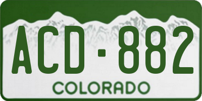 CO license plate ACD882