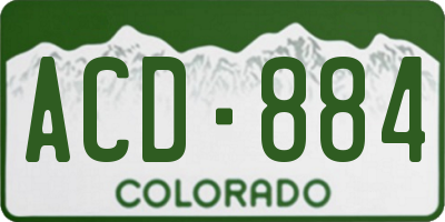 CO license plate ACD884