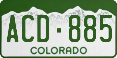 CO license plate ACD885