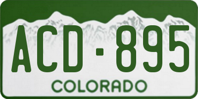 CO license plate ACD895