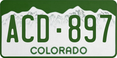 CO license plate ACD897