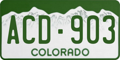 CO license plate ACD903