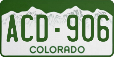 CO license plate ACD906