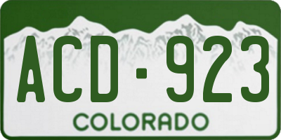 CO license plate ACD923
