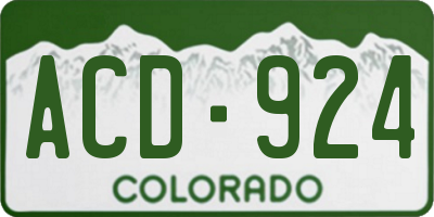 CO license plate ACD924