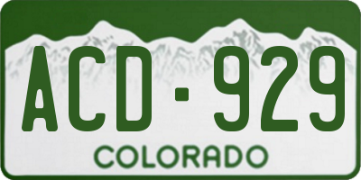 CO license plate ACD929