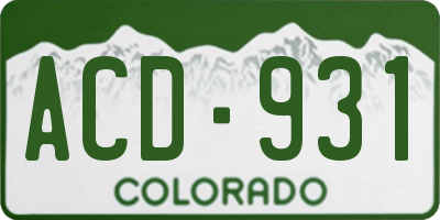 CO license plate ACD931