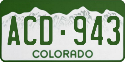CO license plate ACD943