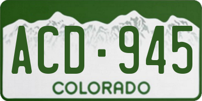 CO license plate ACD945