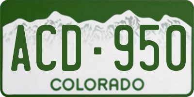 CO license plate ACD950