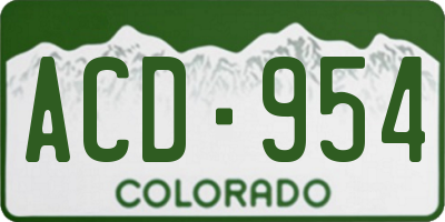 CO license plate ACD954