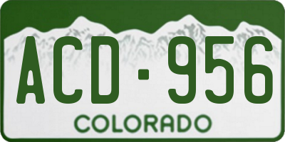 CO license plate ACD956