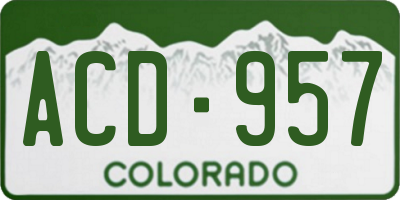 CO license plate ACD957