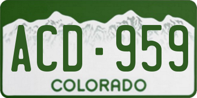 CO license plate ACD959
