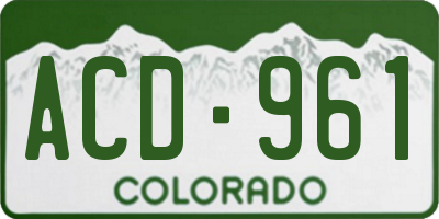 CO license plate ACD961