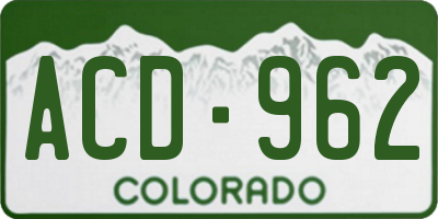 CO license plate ACD962