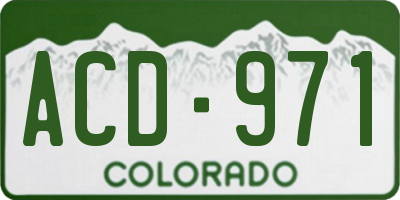 CO license plate ACD971