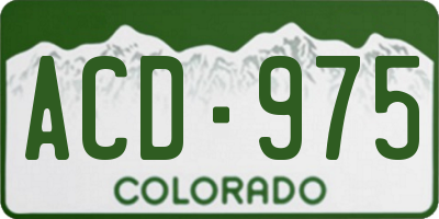 CO license plate ACD975