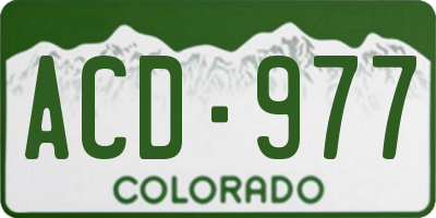 CO license plate ACD977