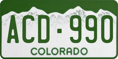 CO license plate ACD990